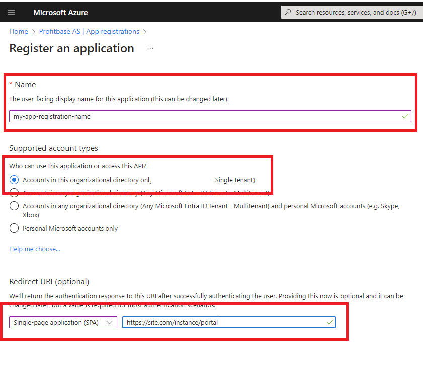 New App Registration Step2
